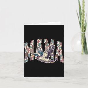 Mallard Duck Hunting Mama Retro Camouflage Daddy M Card