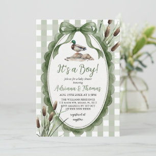 Mallard Duck It's a Boy Baby Shower Invitation