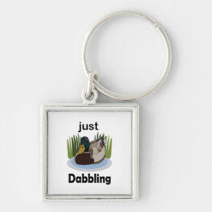 Mallard Duck Just Dabbling Pool Party Key Ring
