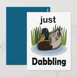 Mallard Duck Just Dabbling Pool Party Postcard