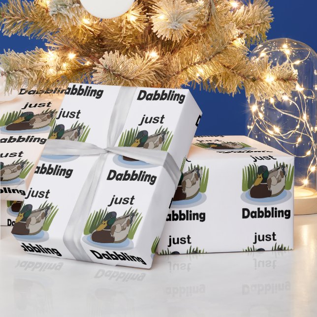 Mallard Duck Just Dabbling Pool Party Wrapping Paper (Holidays)