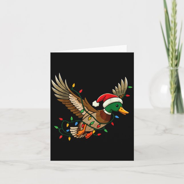 Mallard Duck Light Christmas Hunting Pajama Toddle Card (Front)