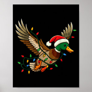 Mallard Duck Light Christmas Hunting Pajama Toddle Poster