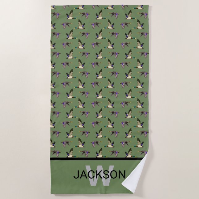 Mallard Duck Lovers Beach Towel (Front)
