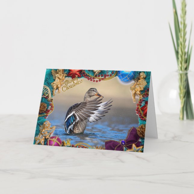 Mallard Duck on a Christmas Card (Front)