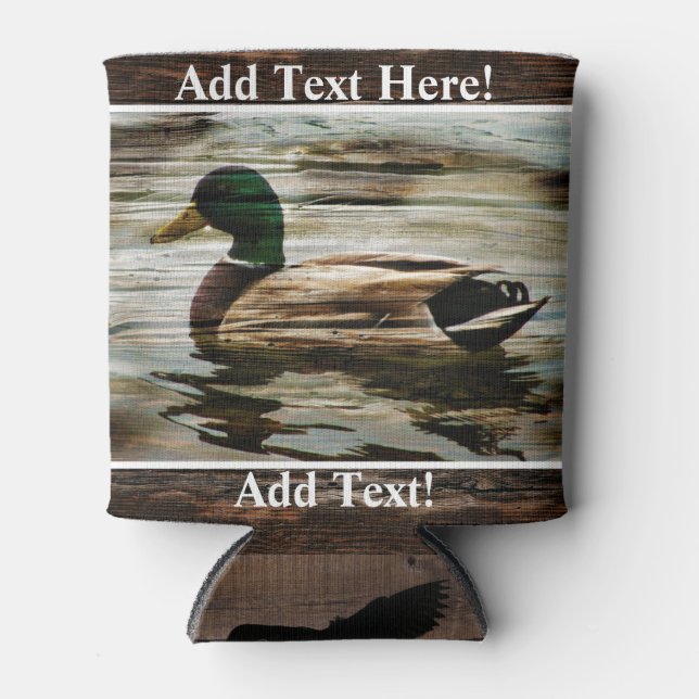 Mallard Duck On Lake Can Cooler (Front)