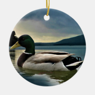 Mallard Duck On The Lake Ceramic Tree Decoration