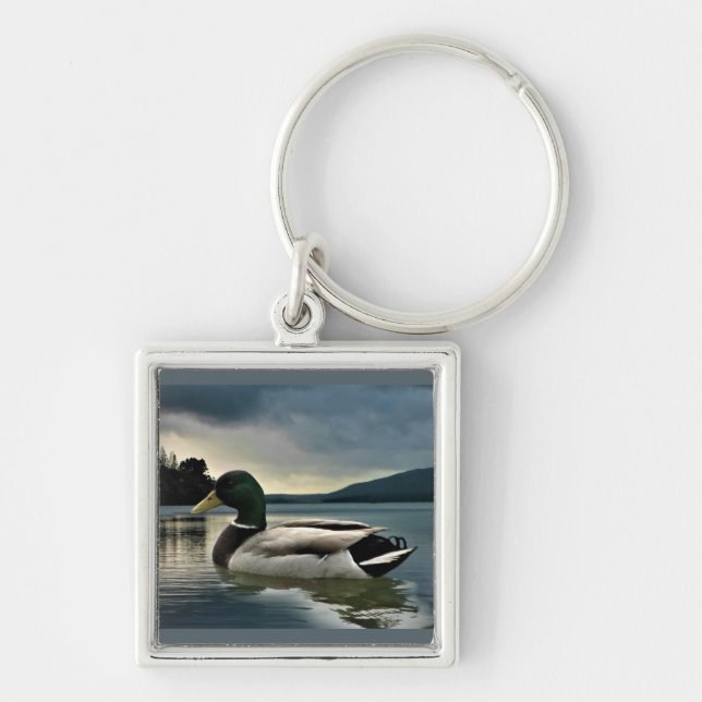 Mallard Duck On The Lake Key Ring (Front)