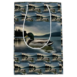Mallard Duck On The Lake Medium Gift Bag