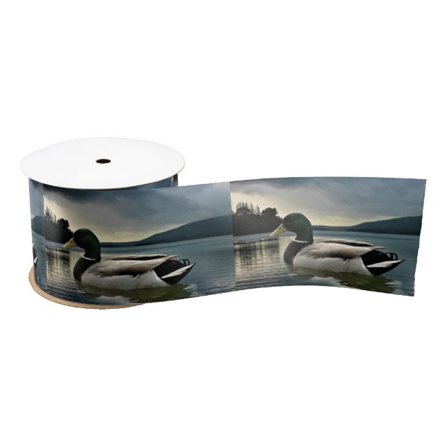 Mallard Duck On The Lake Satin Ribbon (Spool)