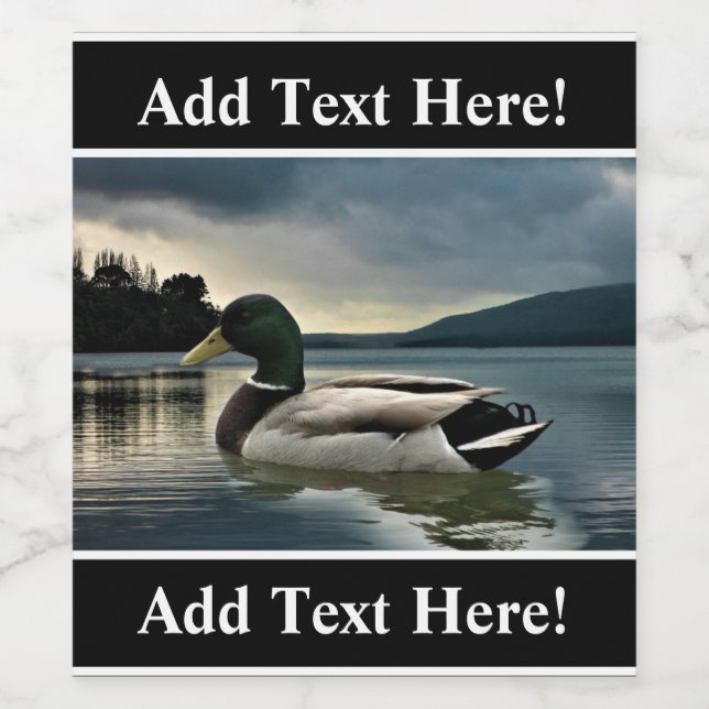 Mallard Duck On The Lake Wine Label (Single Label)