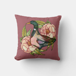 Mallard Duck Peony Nature Lovers Cushion