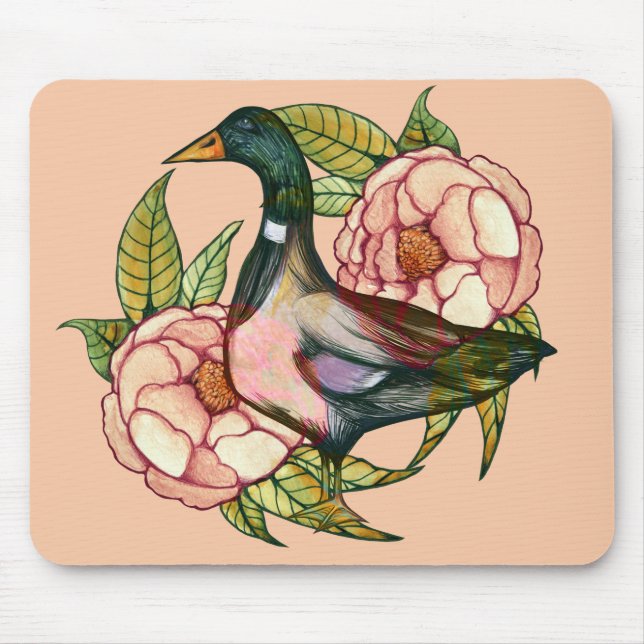Mallard Duck Peony Nature Lovers                   Mouse Pad (Front)