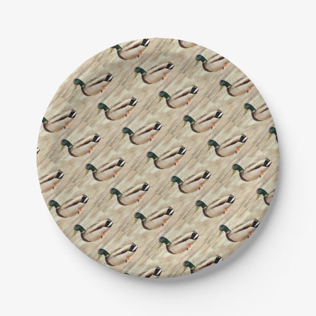 Mallard Duck Photo Paper Plate (Front)