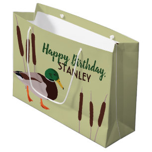 Mallard Duck Realistic Illustration Personalised Large Gift Bag