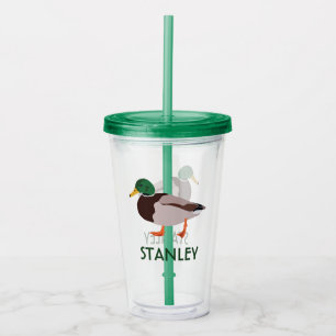 Mallard Duck Realistic Illustration Personalized Acrylic Tumbler
