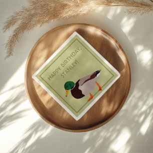 Mallard Duck Realistic Illustration Personalized Napkin