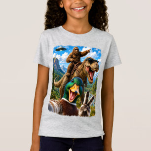 Mallard Duck Selfie Bigfoot T Rex UFO Funny Gifts T-Shirt
