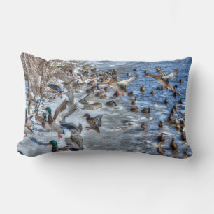 Mallard Duck Wildlife Photo for Bird-lovers Lumbar Cushion