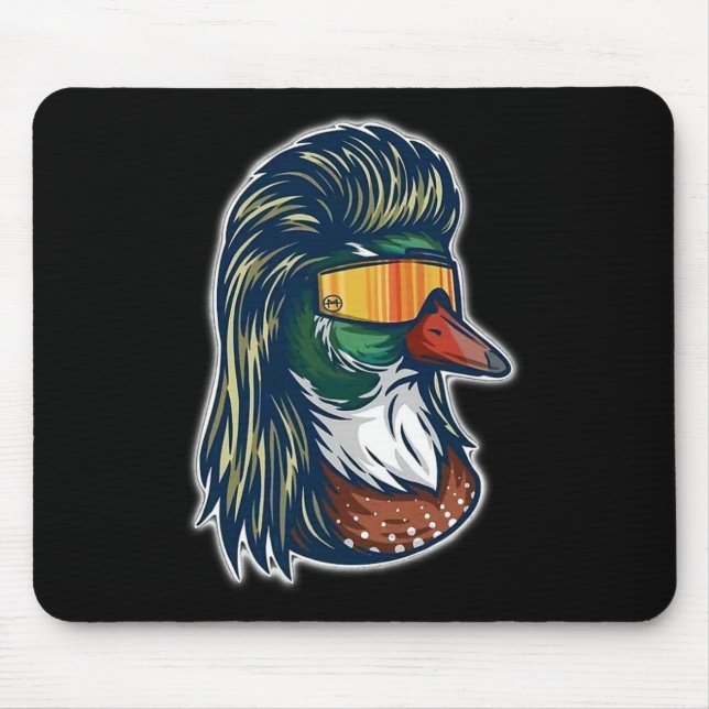 Mallard Duck With Mullet And Gles  Mouse Pad (Front)