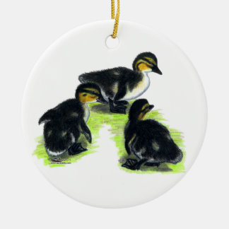 Mallard Ducklings Ceramic Tree Decoration