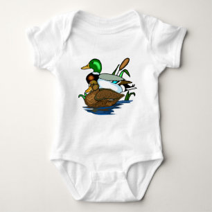 Mallard ducks baby bodysuit