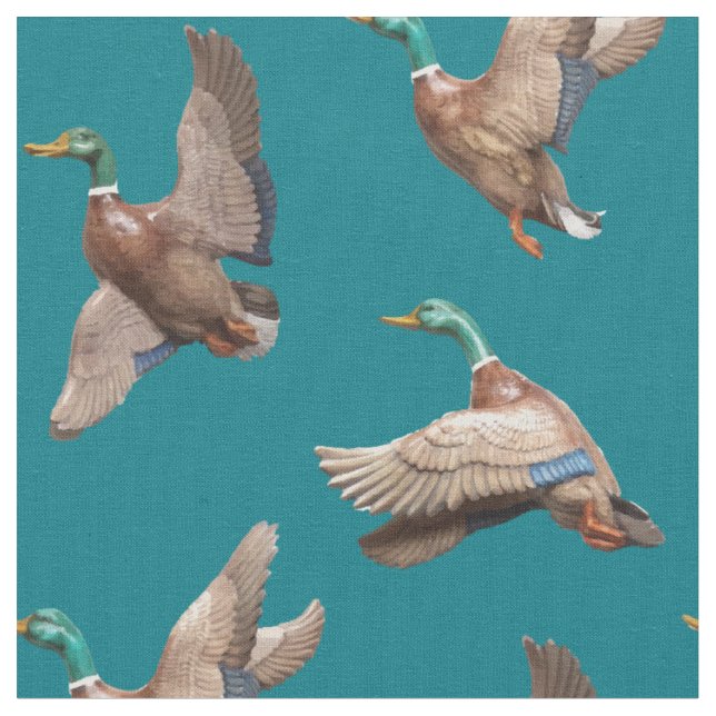 Mallard Ducks Fabric (Close Up)