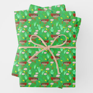 Mallard Ducks in A Swamp Pattern Wrapping Paper Sheet