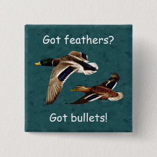Mallard Ducks in Flight Teal 15 Cm Square Badge