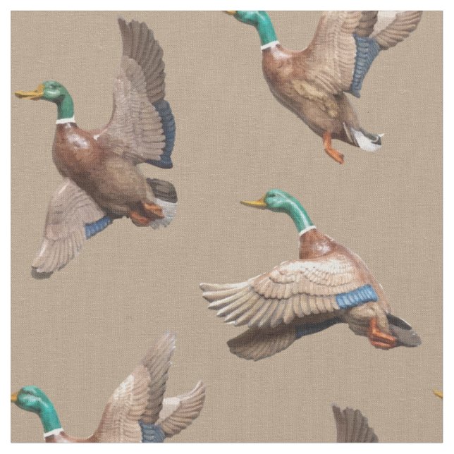Mallard Ducks Lake House Country Fabric (Close Up)