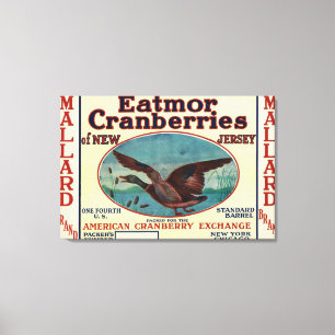 Mallard Eatmor Cranberries Brand Label Canvas Print