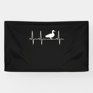 Mallard Heartbeat Gift For Men Women Duck Bird Banner