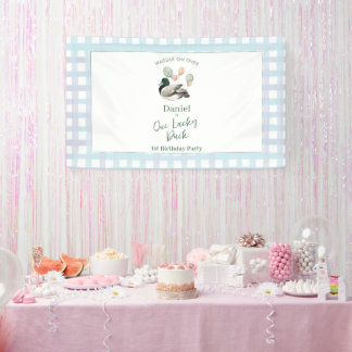 Mallard Lucky Duck 1st Birthday Banner