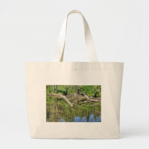 Mallard on Pond Large Tote Bag