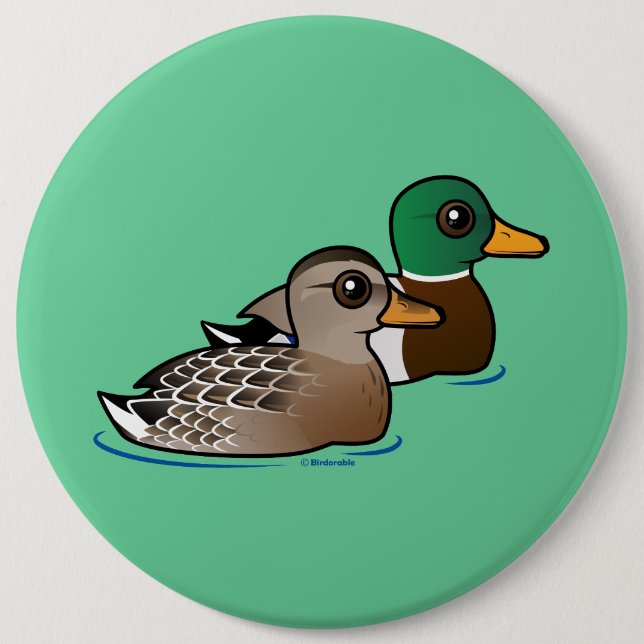 Mallard Pair 6 Cm Round Badge (Front)