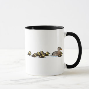 Mallard & seven ducklings mug