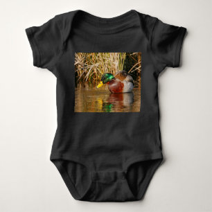 Mallard Sitting in Water Baby Bodysuit