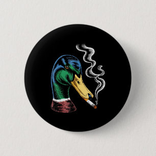 Mallard smoking cigarette meme funny mallard duck 6 cm round badge