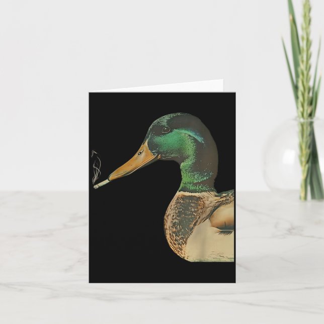 Mallard smoking cigarette meme funny mallard duck card (Front)