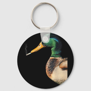 Mallard smoking cigarette meme funny mallard duck key ring