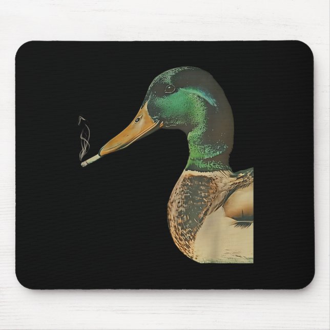 Mallard smoking cigarette meme funny mallard duck mouse pad (Front)