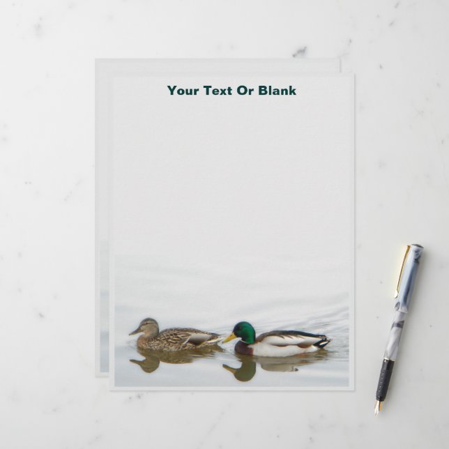 Mallards Custom Letterhead (Front/Back In Situ)