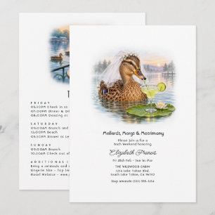 Mallards, Margs & Matrimony Lake Bachelorette Invitation