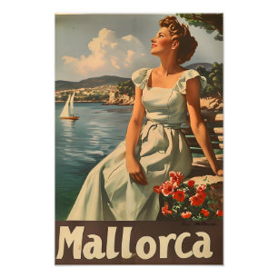 Mallorca Coast, 1950 Vintage Elegance Photo Print