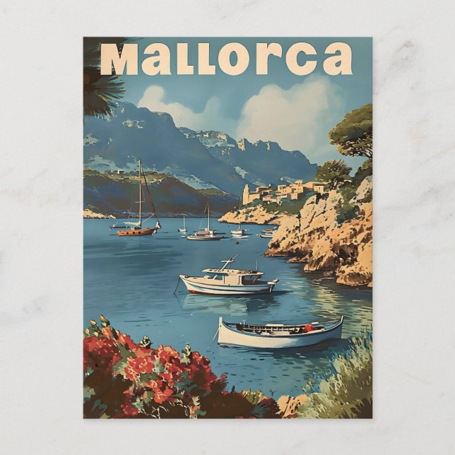 Mallorca Coastal Bliss Vintage Postcard (Front)