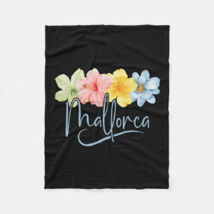 Mallorca Flowers Spain Learic Islands Floral Vacat Fleece Blanket