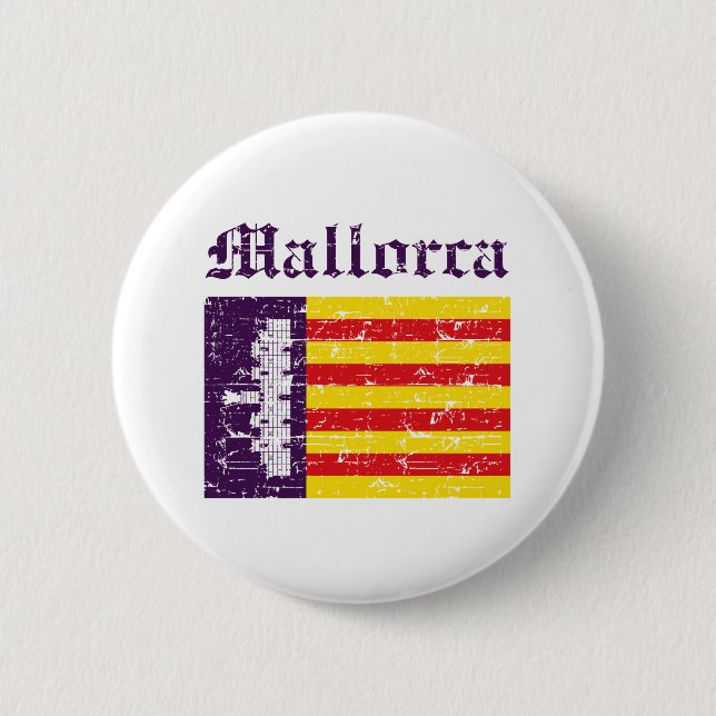 mallorca Italy flag designs 6 Cm Round Badge (Front)