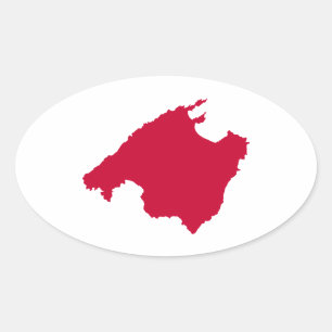 Mallorca map oval sticker