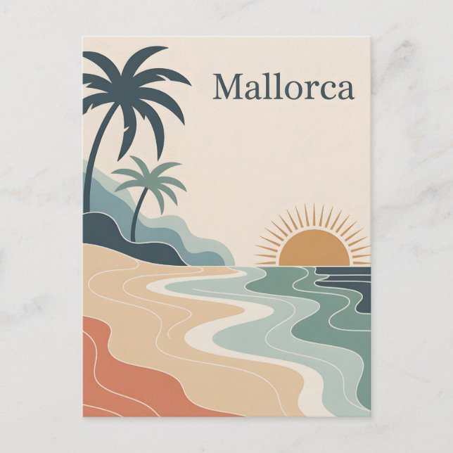 Mallorca minimalistic vintage postcard (Front)