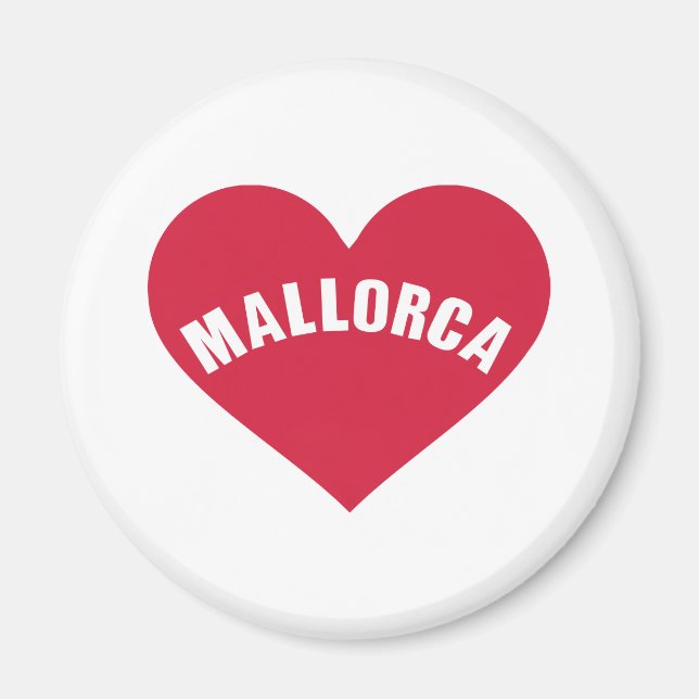 Mallorca red heart magnet (Front)
